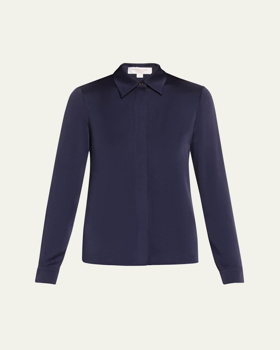 Hansen Charmeuse Button-Front Shirt